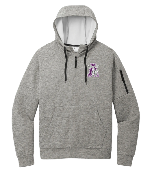 Assumption "A" Staff Adult Nike® Fleece 1/4 Zip Hoodie Left Chest Embroidered Logo