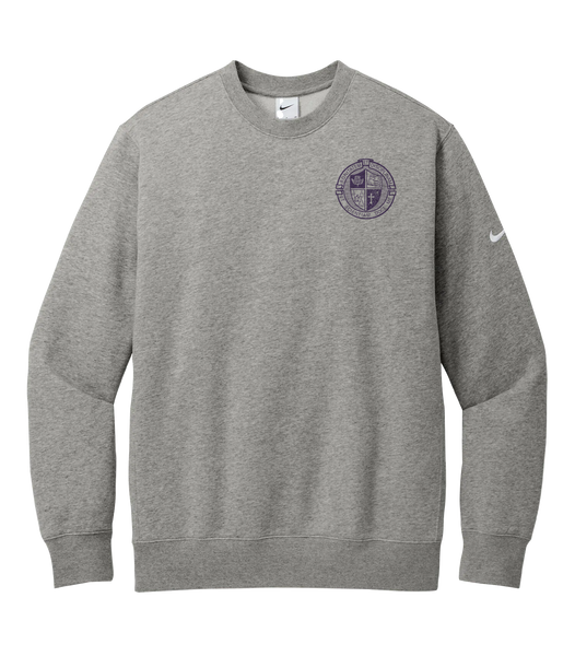 Assumption Crest Staff Adult Nike® Fleece Crewneck Left Chest  Embroidered Logo