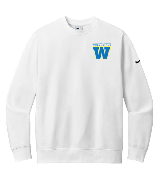 Wolverines Adult Club Fleece Crewneck with Embroidered Logo