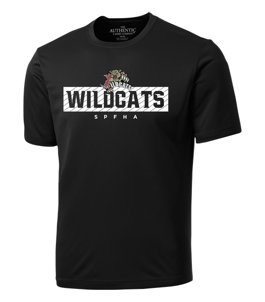 Wildcats SPFHA Block Letters Adult Dri-Fit T-Shirt with Printed Logo
