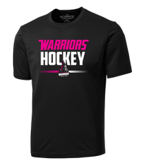 Warriors Hockey Ladies Pink Adult Dri-Fit T-Shirt with Printed Logo