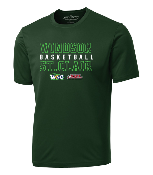 Windsor St. Clair Basketball Block Letters Adult Dri-Fit T-Shirt with Printed Logo