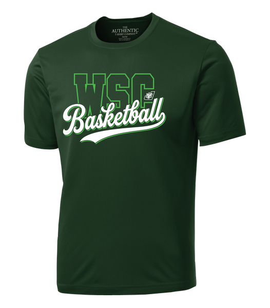 WSC Basketball Script Adult Dri-Fit T-Shirt with Printed Logo