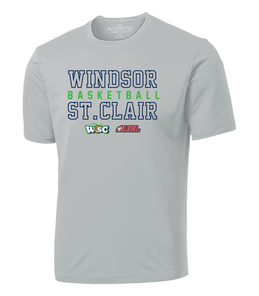 Windsor St. Clair Basketball Block Letters Adult Dri-Fit T-Shirt with Printed Logo