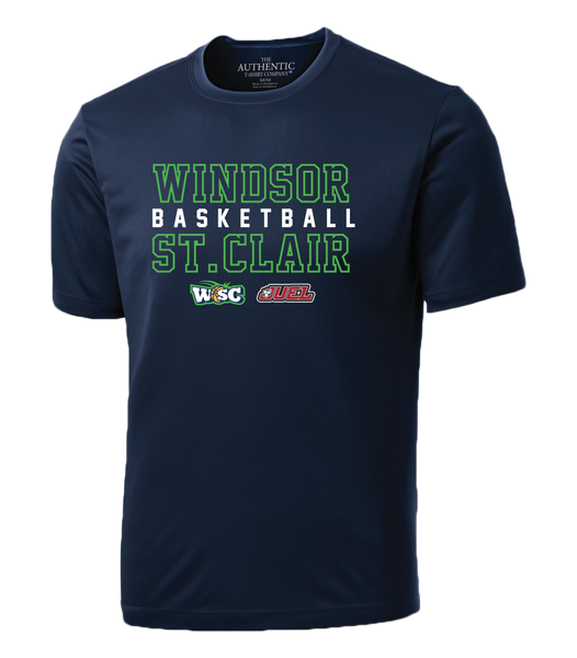 Windsor St. Clair Basketball Block Letters Adult Dri-Fit T-Shirt with Printed Logo