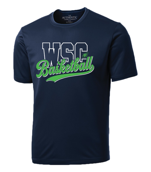 WSC Basketball Script Adult Dri-Fit T-Shirt with Printed Logo