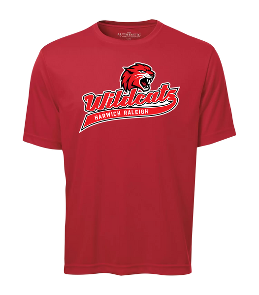 Harwich Raleigh Wildcats Script Adult Dri-Fit T-Shirt with Printed Logo