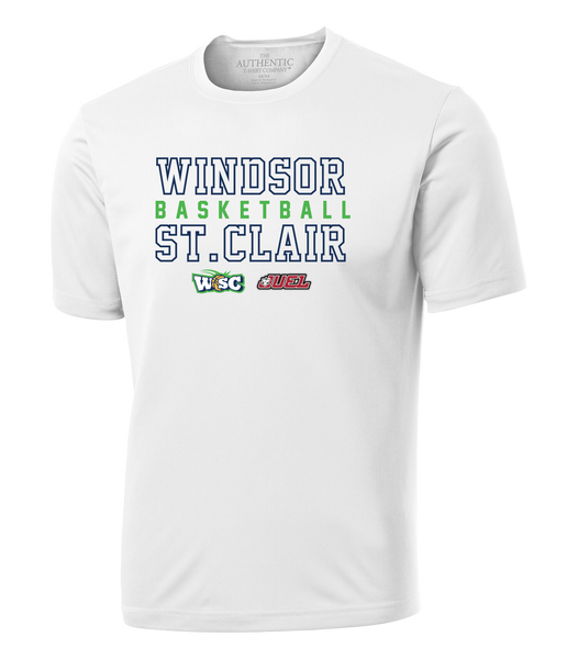 Windsor St. Clair Basketball Block Letters Adult Dri-Fit T-Shirt with Printed Logo