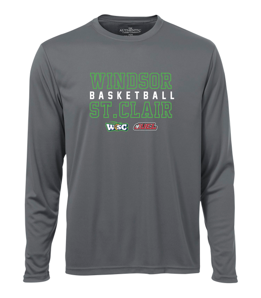 Windsor St. Clair Basketball Block Letters Adult Dri-Fit Long Sleeve with Printed Logo