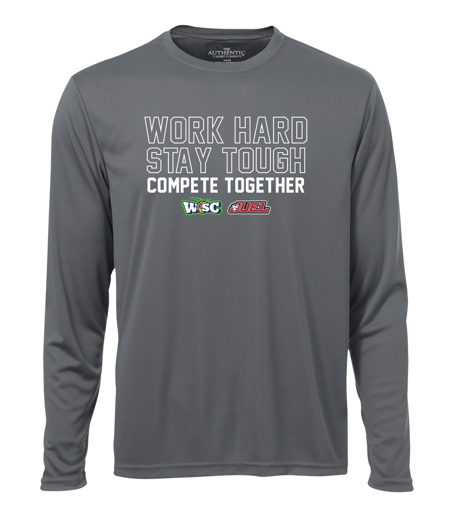 Work Hard, Stay Tough, Compete Together Adult Dri-Fit Long Sleeve with Printed Logo