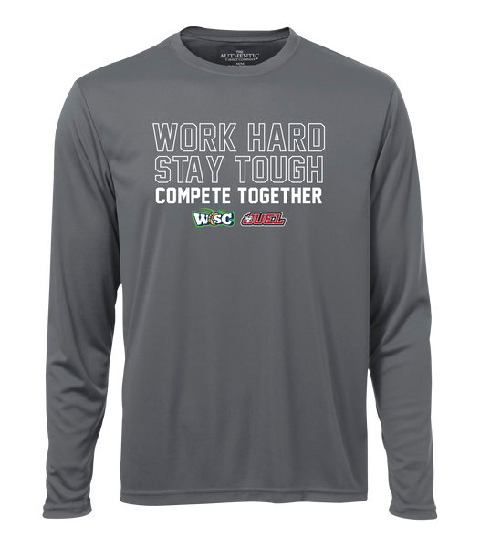Work Hard, Stay Tough, Compete Together Adult Dri-Fit Long Sleeve with Printed Logo