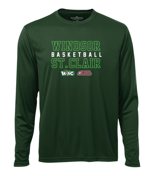 Windsor St. Clair Basketball Block Letters Adult Dri-Fit Long Sleeve with Printed Logo