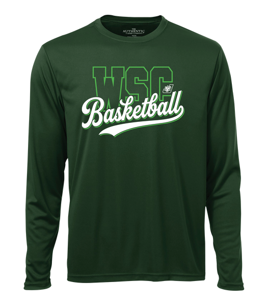 WSC Basketball Script Adult Dri-Fit Long Sleeve with Printed Logo