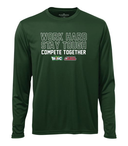 Work Hard, Stay Tough, Compete Together Adult Dri-Fit Long Sleeve with Printed Logo