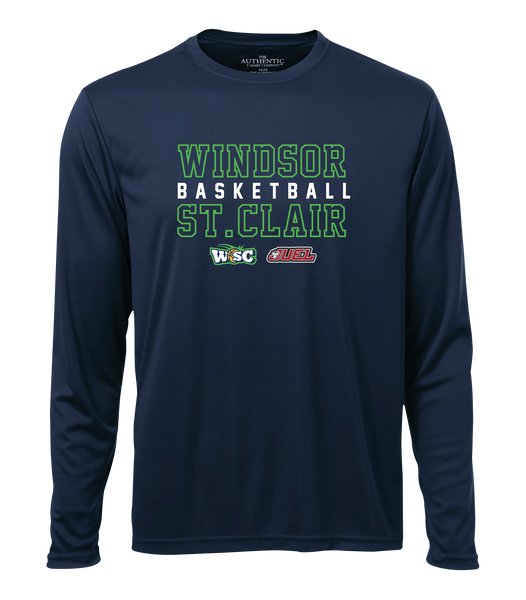 Windsor St. Clair Basketball Block Letters Adult Dri-Fit Long Sleeve with Printed Logo