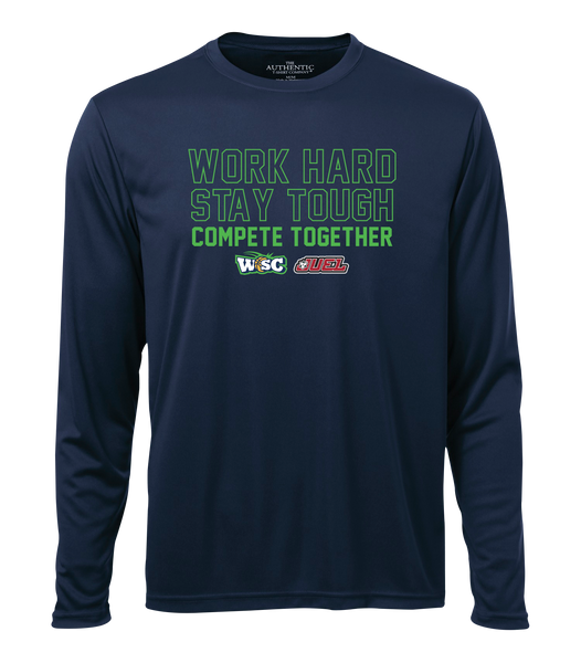 Work Hard, Stay Tough, Compete Together Adult Dri-Fit Long Sleeve with Printed Logo