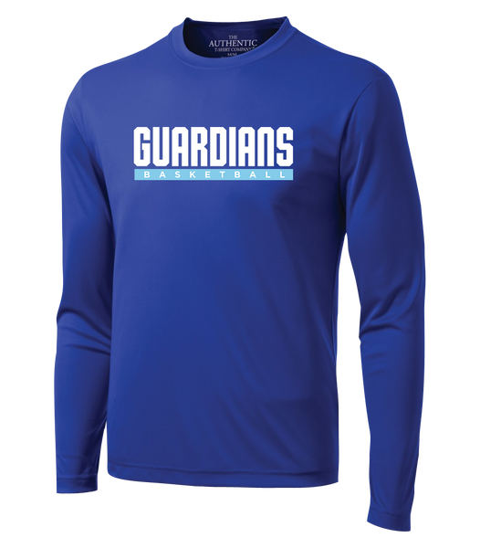 Guardians Basketball Block Letters Youth Dri-Fit Long Sleeve with Printed Logo