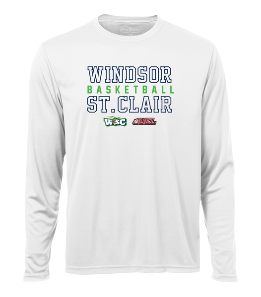 Windsor St. Clair Basketball Block Letters Adult Dri-Fit Long Sleeve with Printed Logo