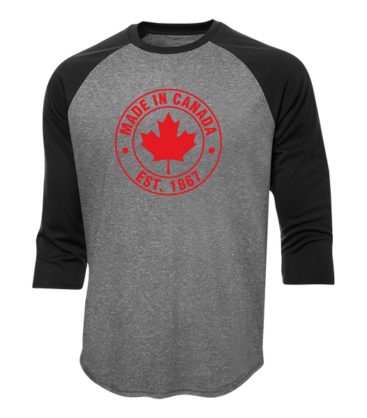 "Made In Canada, Est. 1867" Adult Dri-Fit Baseball Tee with Printed Logo