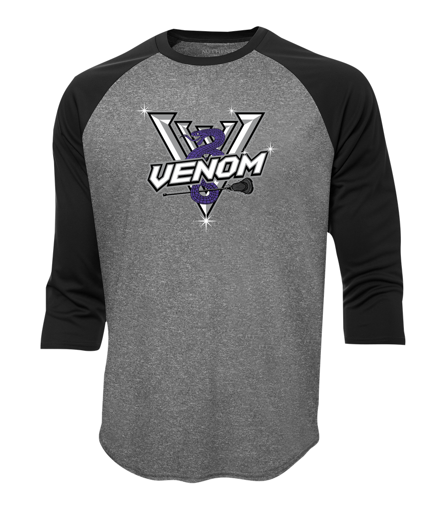 Venom WMSL Adult Two Toned Baseball T-Shirt with Printed Logo