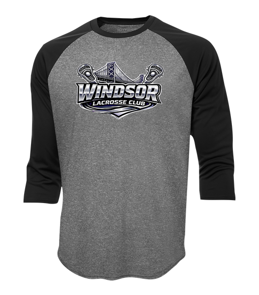Windsor Lacrosse Club Adult Two Toned Baseball T-Shirt with Printed Logo