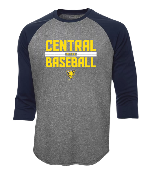 Central Baseball Youth Two Toned Baseball T-Shirt with Printed Logo