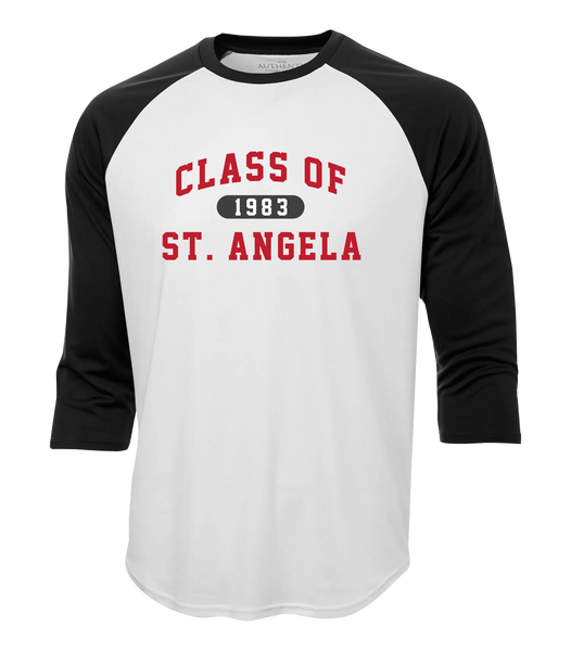 St. Angela Class of 1983 Adult Dri-Fit Baseball Tee with Printed Logo