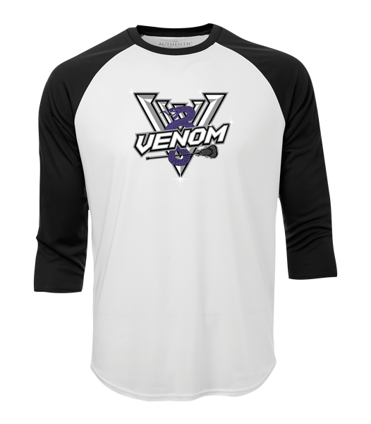 Venom WMSL Adult Two Toned Baseball T-Shirt with Printed Logo