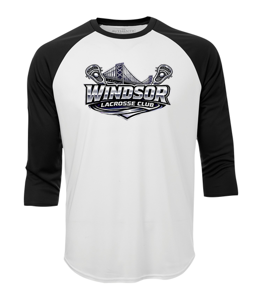 Windsor Lacrosse Club Adult Two Toned Baseball T-Shirt with Printed Logo