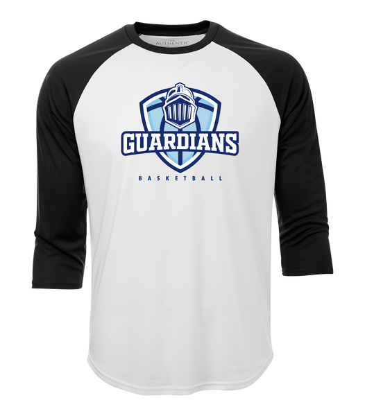 Lasalle Guardians Basketball Adult Two Toned Baseball T-Shirt with Printed Logo