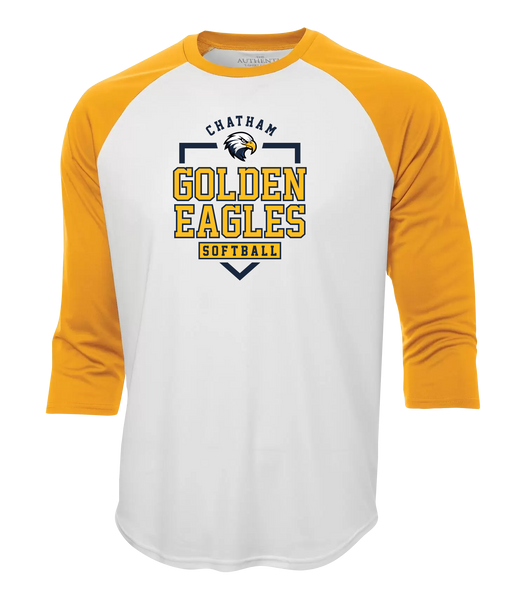 Chatham Golden Eagles Adult Two Toned Baseball T-Shirt with Printed Logo