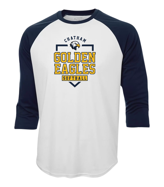 Chatham Golden Eagles Adult Two Toned Baseball T-Shirt with Printed Logo