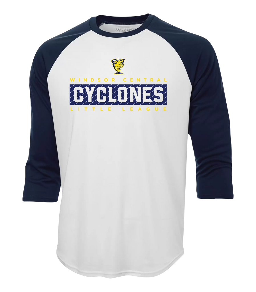 Cyclones Youth Two Toned Baseball T-Shirt with Printed Logo