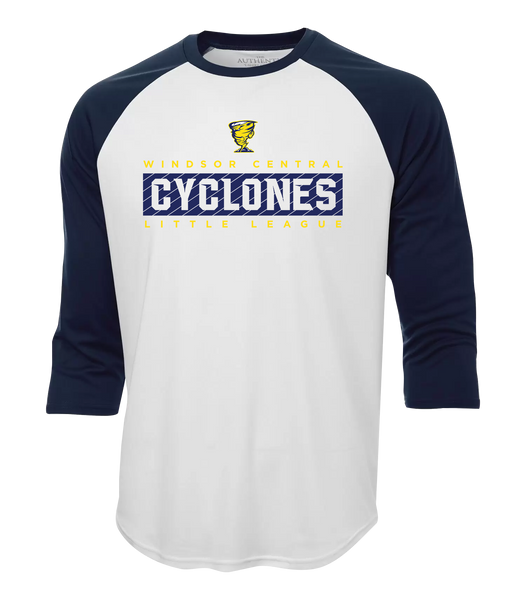 Cyclones Youth Two Toned Baseball T-Shirt with Printed Logo