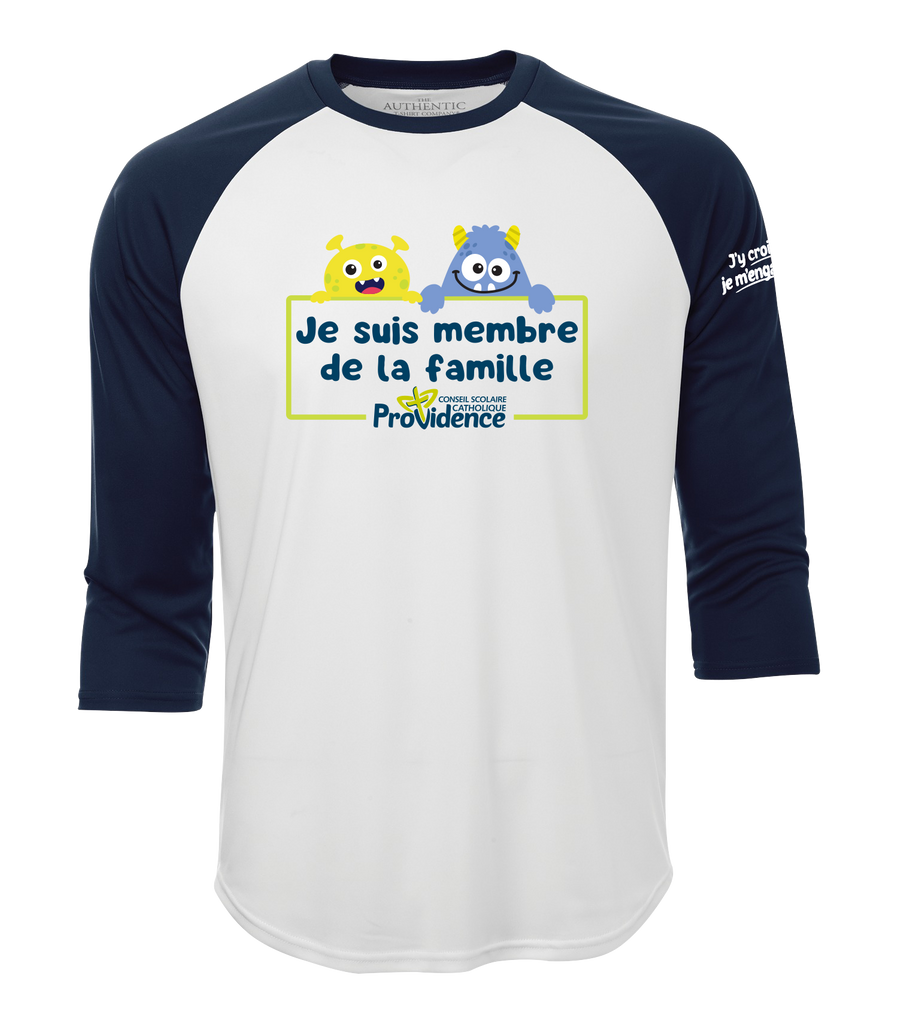 CSC Providence Adult Two Toned Baseball T-Shirt with Printed Logo