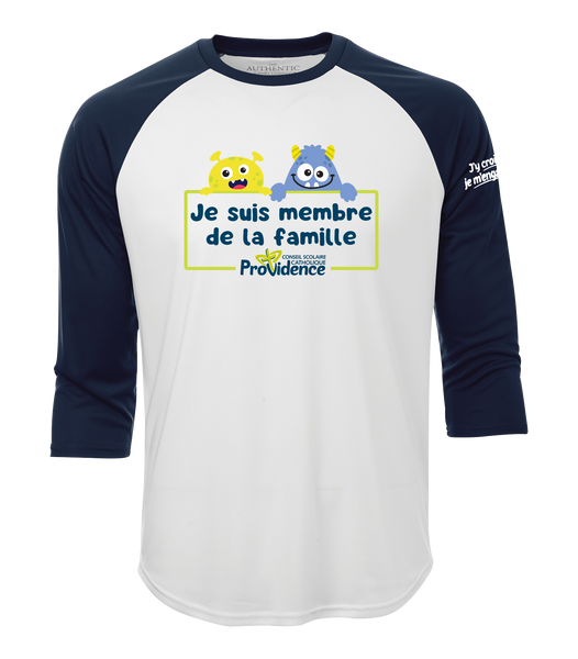 CSC Providence Adult Two Toned Baseball T-Shirt with Printed Logo