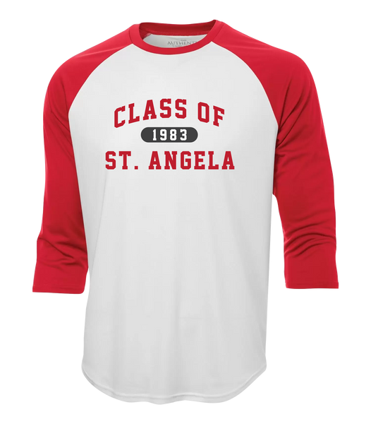 St. Angela Class of 1983 Adult Dri-Fit Baseball Tee with Printed Logo