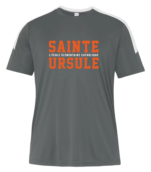 Sainte-Ursule Block Letters Adult Pro-Club T-Shirt with Printed Logo