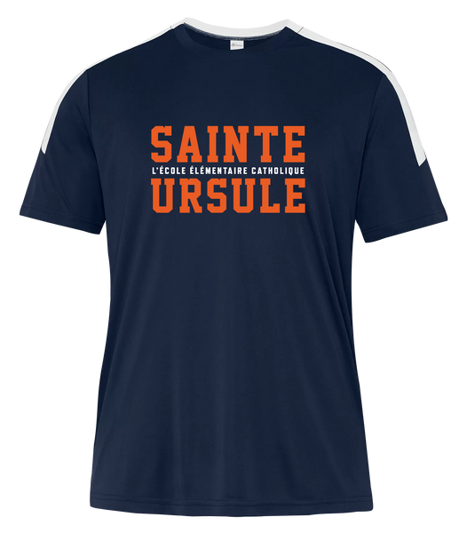 Sainte-Ursule Block Letters Adult Pro-Club T-Shirt with Printed Logo
