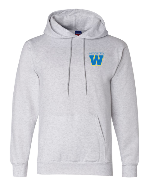 Wolverines Adult Champion Adult Powerblend® Pullover Hooded Sweatshirt with Embroidered Logo