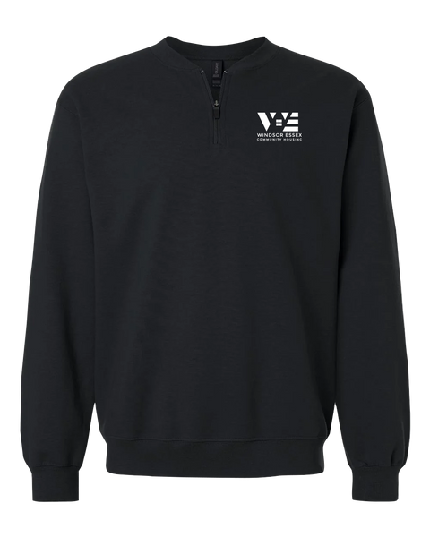 Windsor Essex Community Housing Adult Softstyle Midweight Fleece Quarter-Zip Sweatshirt with Embroidered Logo