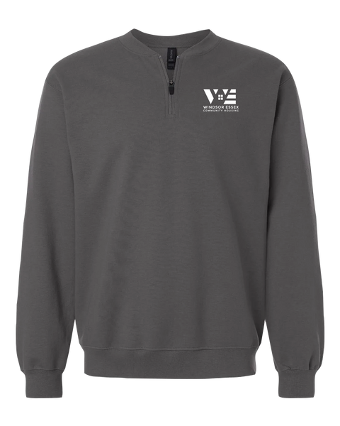 Windsor Essex Community Housing Adult Softstyle Midweight Fleece Quarter-Zip Sweatshirt with Embroidered Logo
