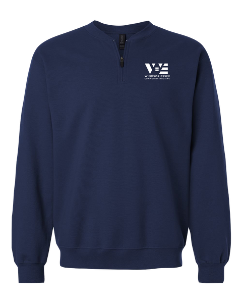 Windsor Essex Community Housing Adult Softstyle Midweight Fleece Quarter-Zip Sweatshirt with Embroidered Logo