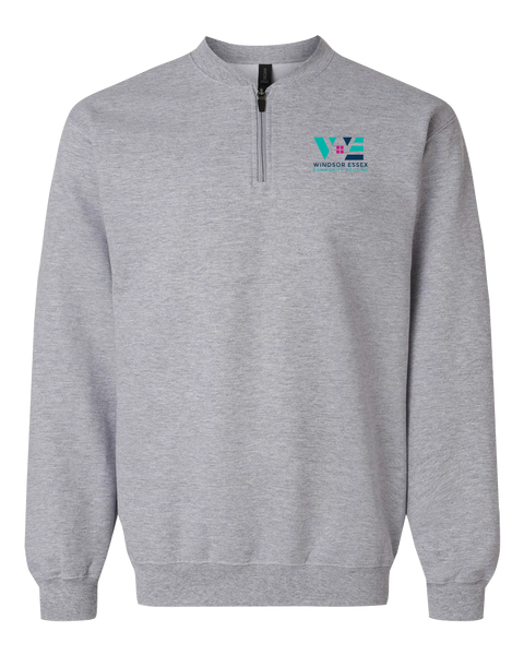 Windsor Essex Community Housing Adult Softstyle Midweight Fleece Quarter-Zip Sweatshirt with Embroidered Logo