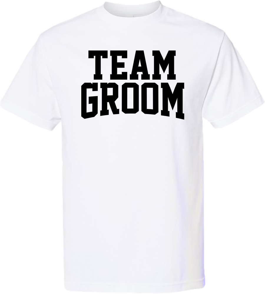 "TEAM Groom" Adult Cotton Tee with Printed Logo
