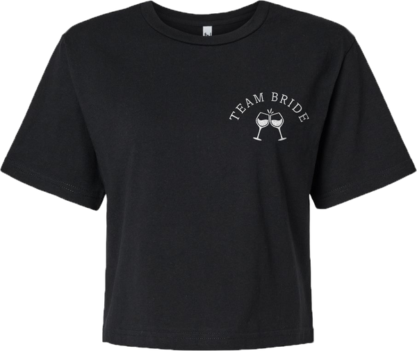 "Team Bride" Ladies Lightweight Fine Jersey Boxy Tee with Printed Logo