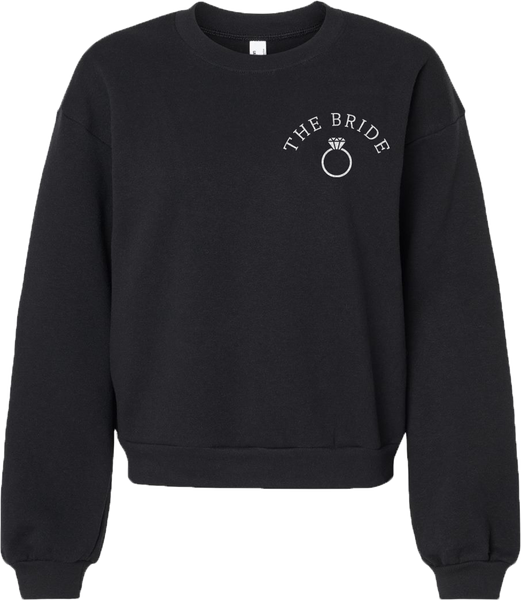 "The Bride" Ladies Fleece Crewneck Sweatshirt with Printed Logo