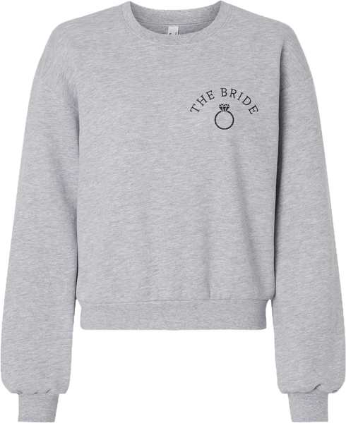 "The Bride" Ladies Fleece Crewneck Sweatshirt with Printed Logo