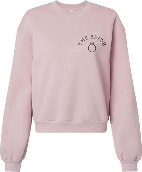 "The Bride" Ladies Fleece Crewneck Sweatshirt with Printed Logo