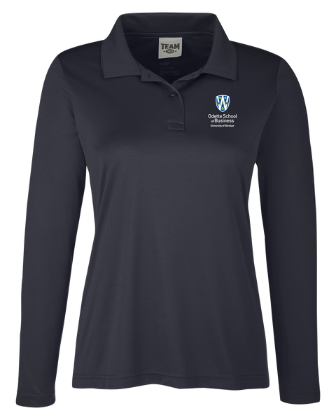 Odette Ladies' Performance Long Sleeve Polo with Embroidered Logo